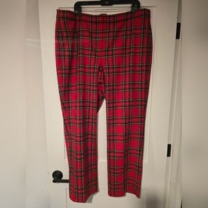J. Crew Red and Black Plaid Trousers